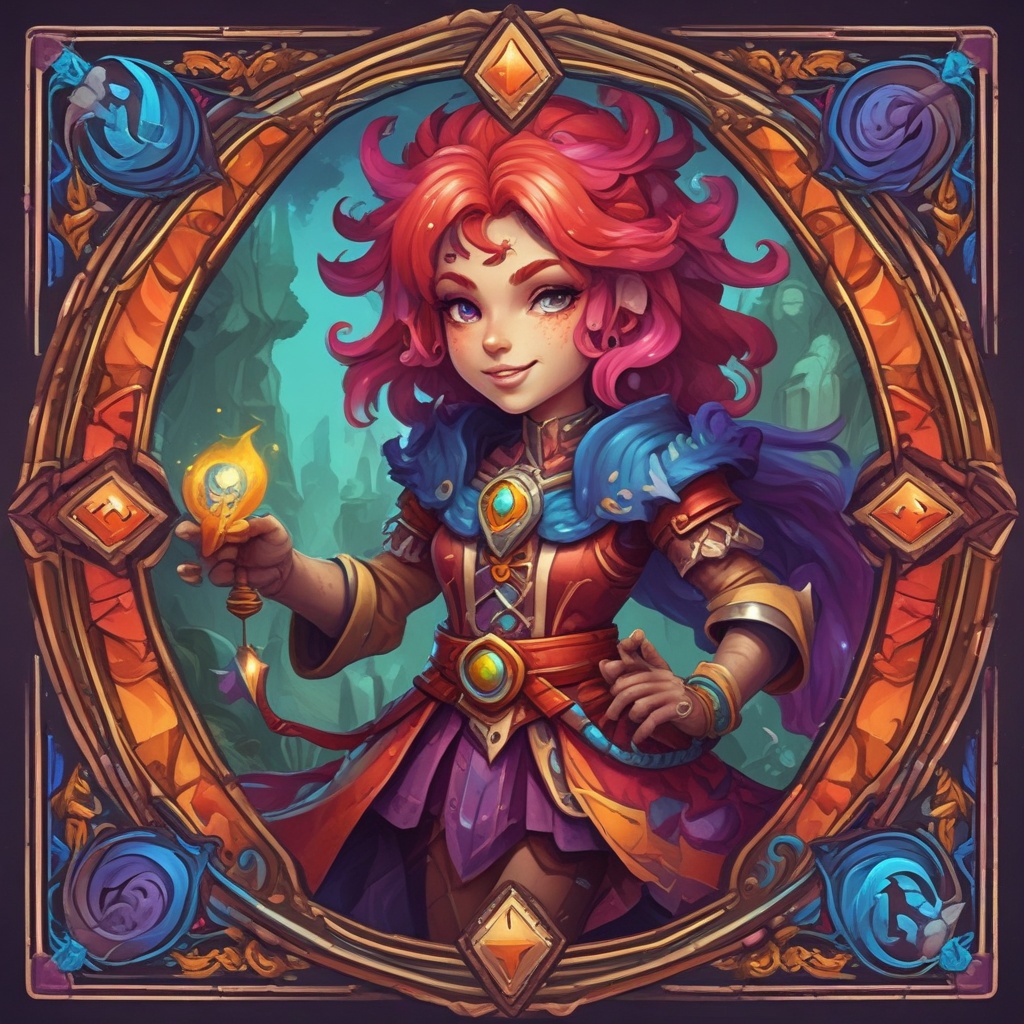 Vibrant game card with fantasy character